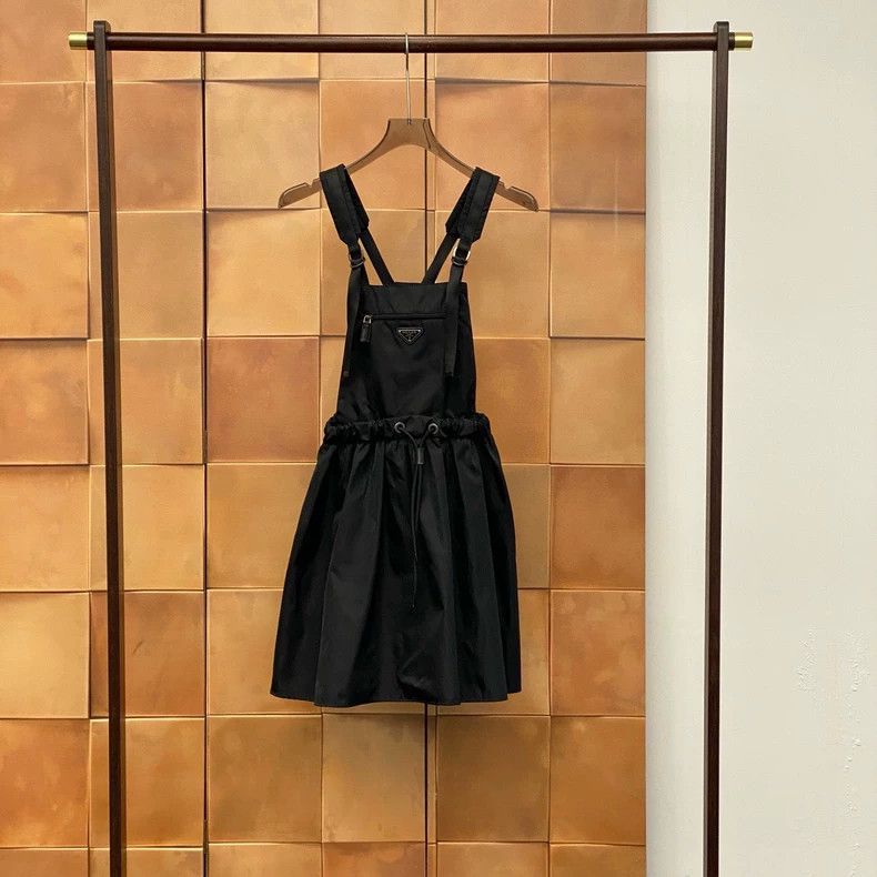 Prada College-style recycled nylon triangle strap dress 250