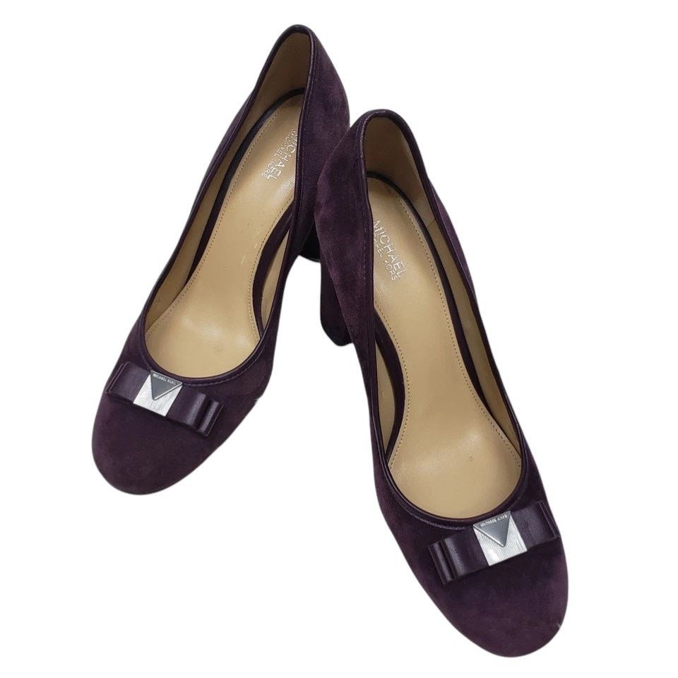 Michael Kors MICHAEL KORS Caroline Bow Pump 9 M Suede Leather Block Heel Size US 9 / IT 39 - 3 Thumbnail