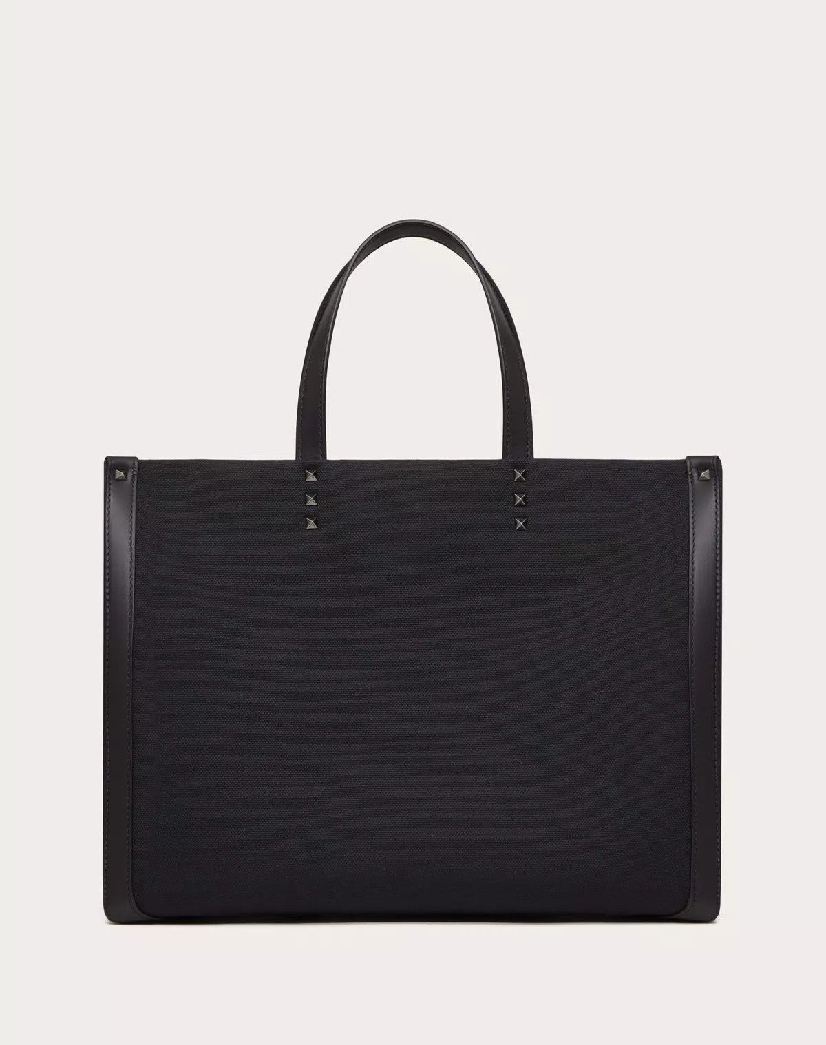 Valentino oc11z0725 Size: OS/ Medium Canvas Shopper in Black Size ONE SIZE - 3 Thumbnail