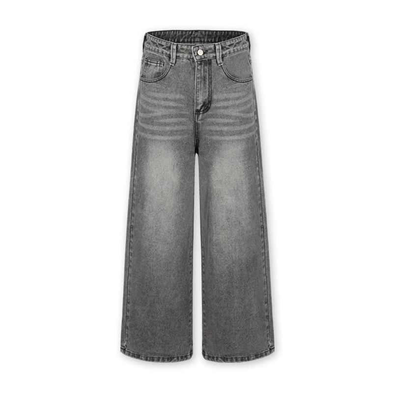 Japanese Brand × Jean Men's wide-leg gradient straight washed distressed jeans Size US 32 / EU 48 - 1 Thumbnail