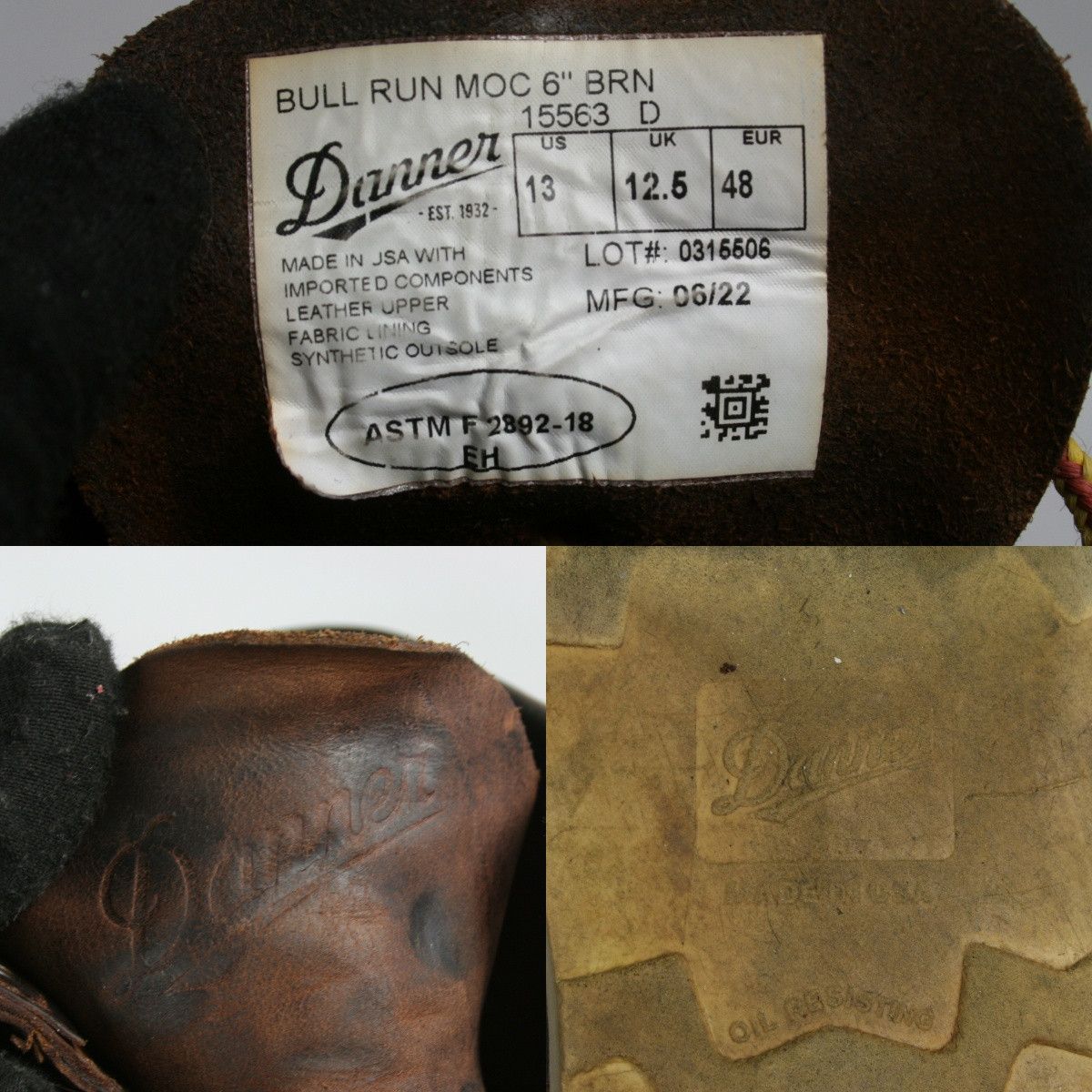 Danner Bull Run Moc Distressed Leather Boots Size US 13 / EU 46 - 14 Thumbnail