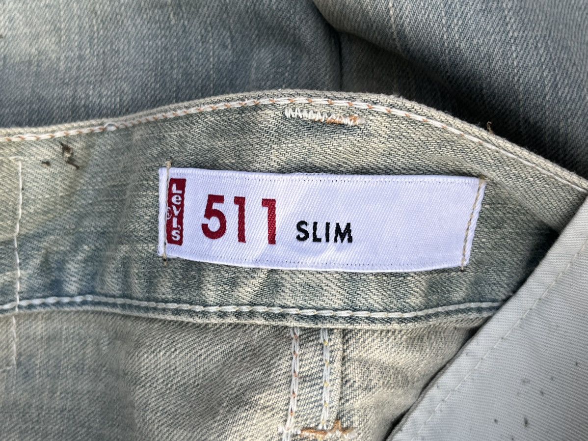 Levi's × Levi's Vintage Clothing Vintage Y2K Levi’s 511 Blue Washed Distressed Slim Fit Jeans Size US 32 / EU 48 - 15 Thumbnail