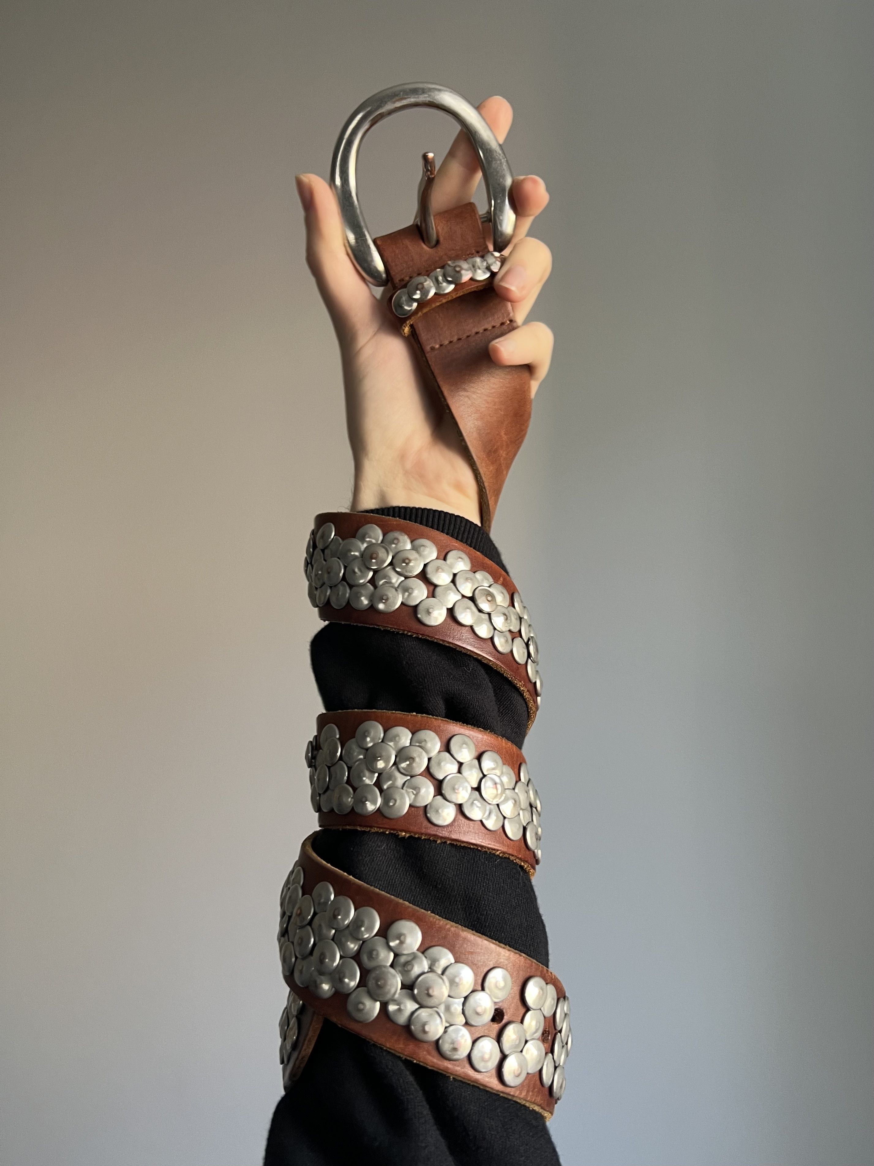 LIEBESKIND BERLIN Liebeskind Leather Studded Belt Metal Rivets BB Simon Style Size ONE SIZE - 1 Thumbnail