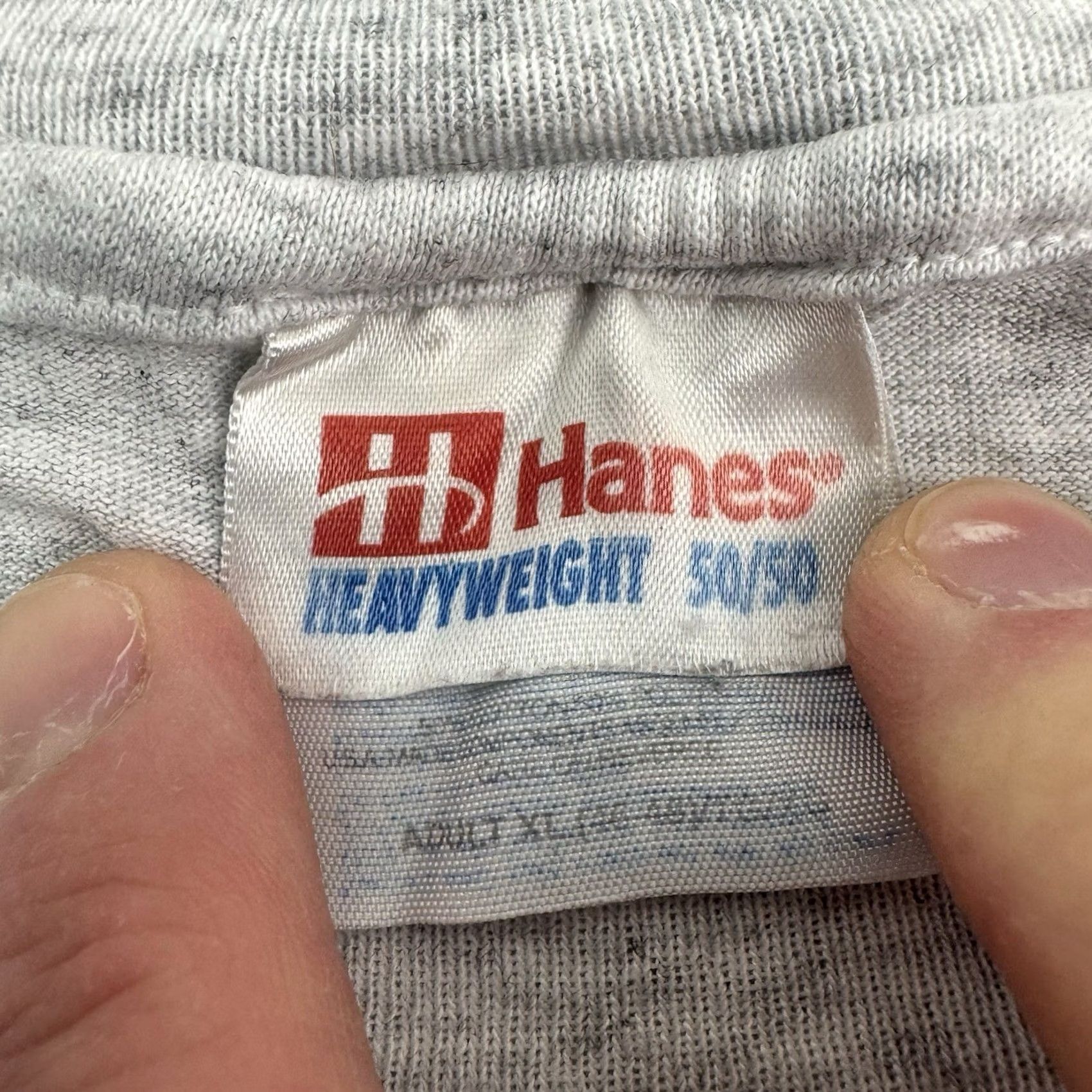 Hanes VINTAGE Hanes T-Shirt Men XL Gray 90s Funny Math School Shirt Mens Size US XL / EU 56 / 4 - 7 Thumbnail