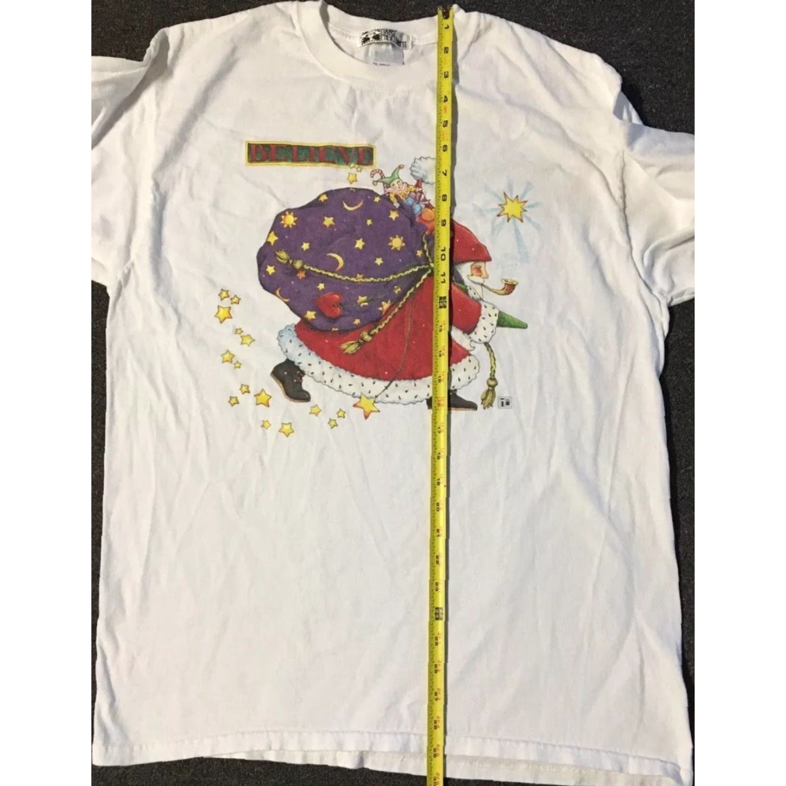 Vintage Vtg Mary Engelbreit Believe Shirt XL Christmas Santa Claus Art Funny Grunge 90s Size US XL / EU 56 / 4 - 7 Thumbnail