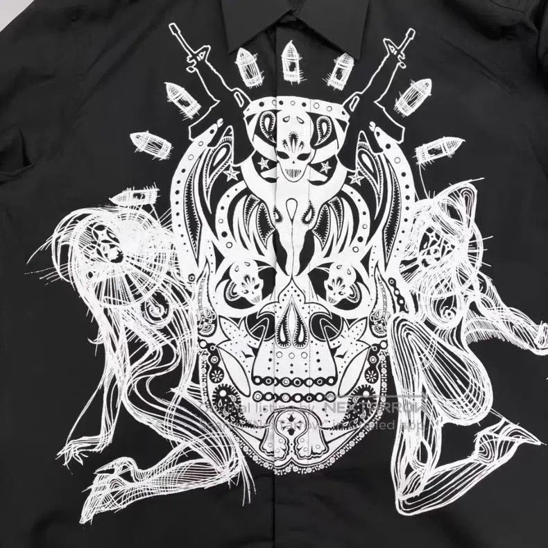 Givenchy Givenchy Size41 Black Printed Long Sleeve Shirt Size US M / EU 48-50 / 2 - 3 Thumbnail