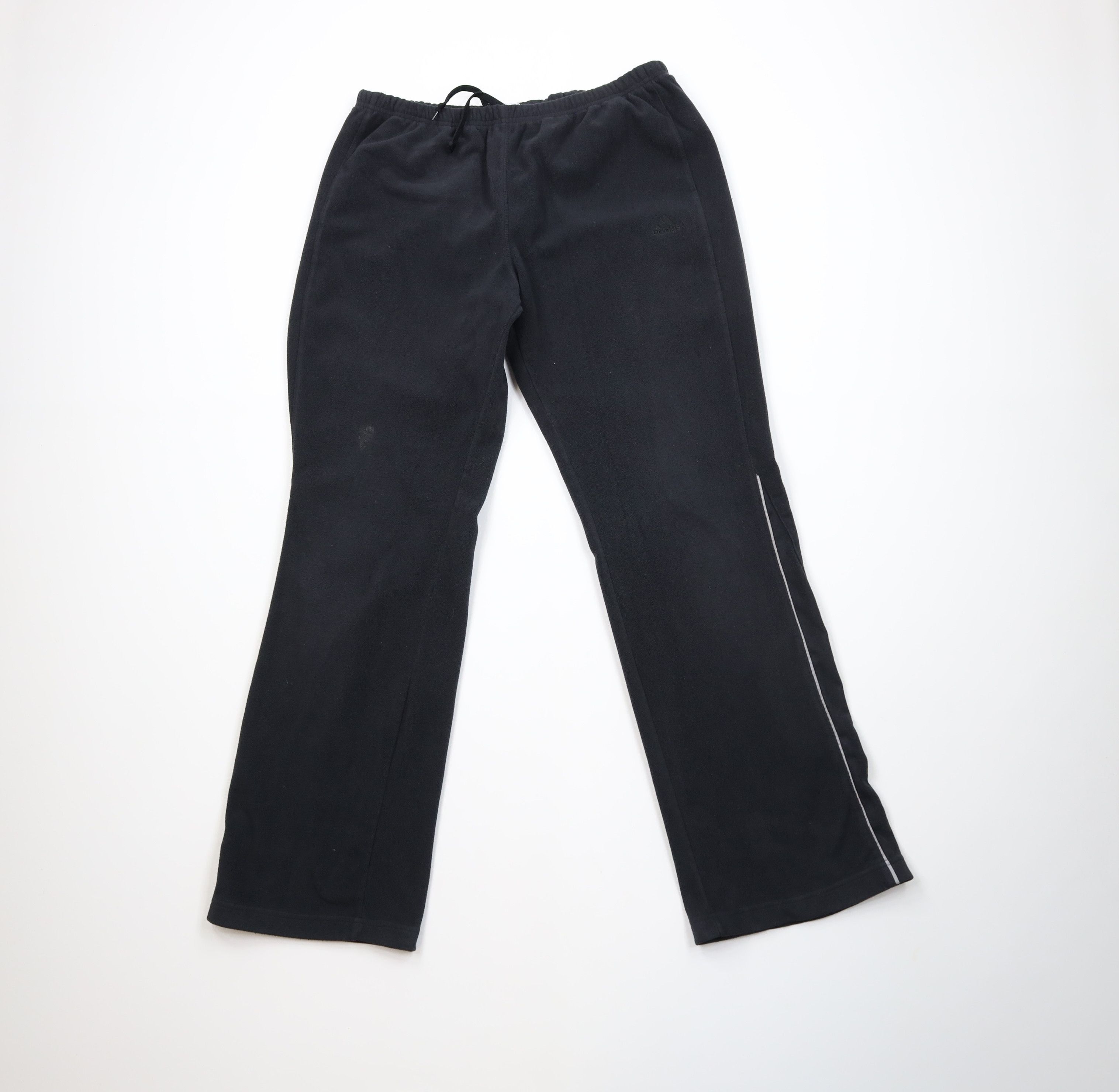 Adidas Vintage Y2K 2005 Adidas Spell Out Wide Leg Fleece Pants Size 32" / US 10 / IT 46 - 1 Thumbnail