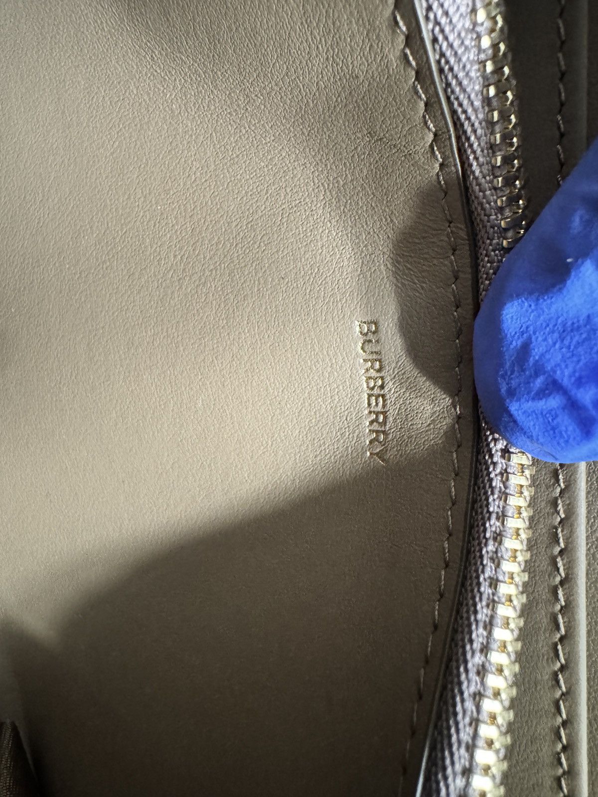 Burberry Burberry Large Check Zip Around Leather Wallet Grey Mink Size ONE SIZE - 11 Thumbnail