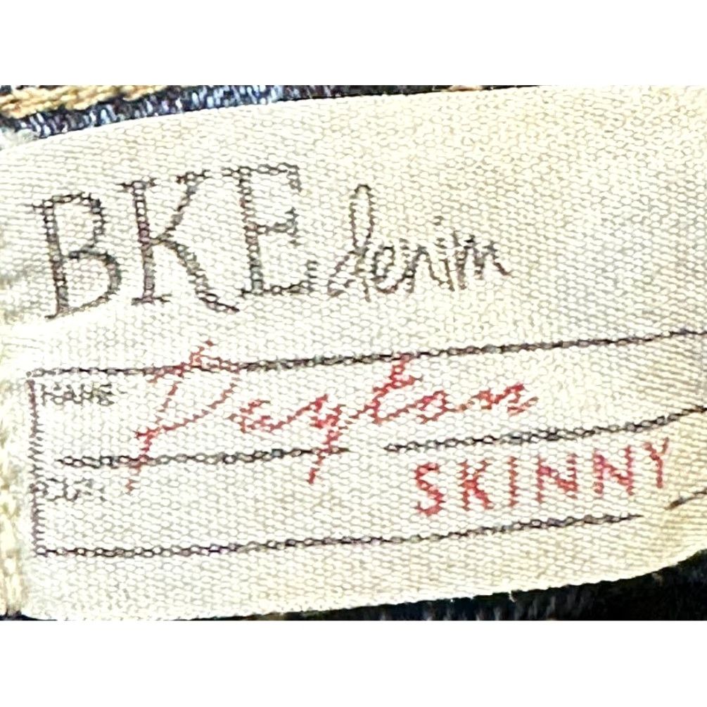 BKE BKE Jeans Skinny Womens Size 27 Dark Blue Denim Cotton Blend Stains 5-Pocket Regular Inseam 30 Size 27" / US 4 / IT 40 - 3 Thumbnail