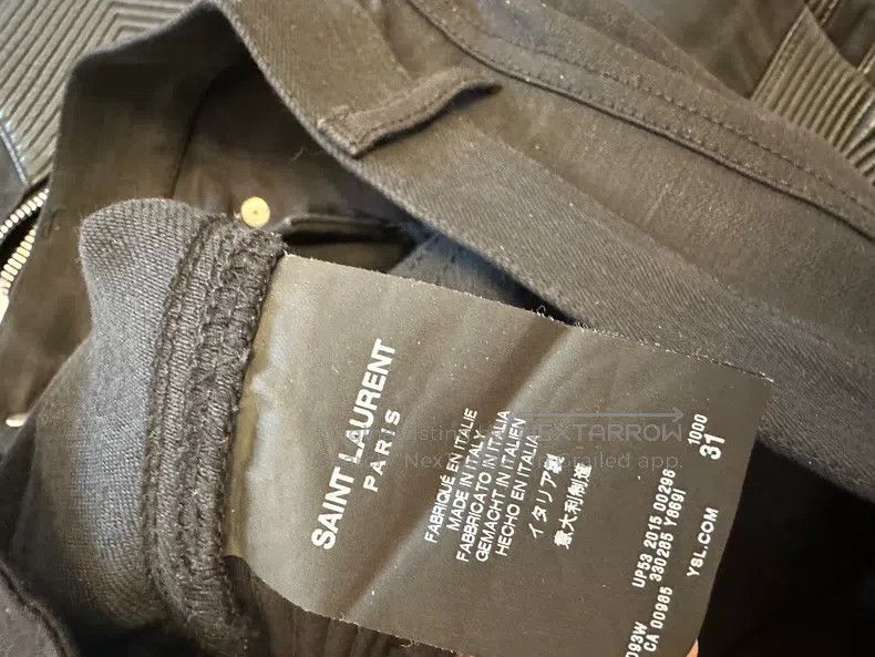 Saint Laurent Paris Saint Laurent Paris Black Leather Patch Zip Moto Pants Size US 31 - 5 Thumbnail