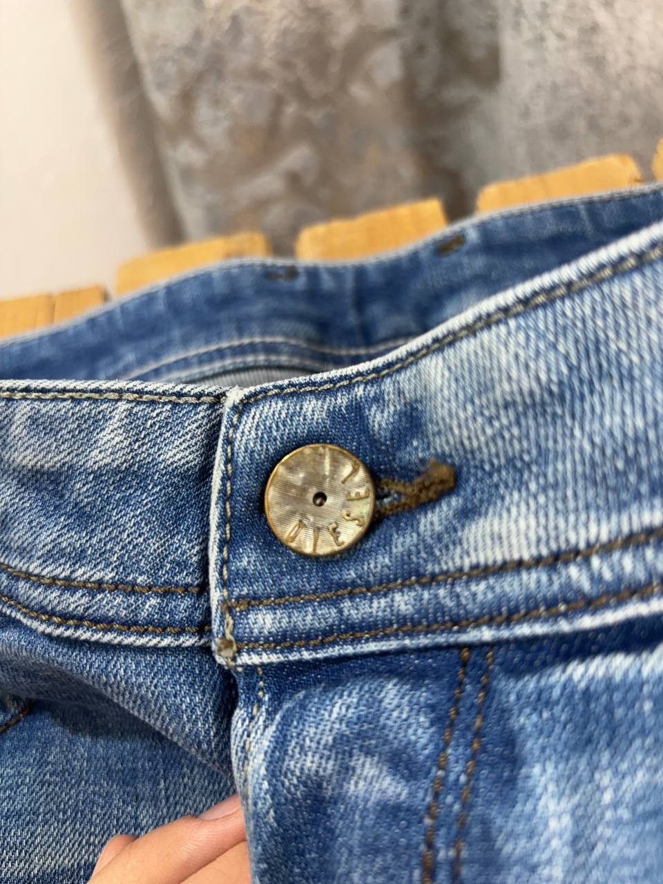Diesel Diesel Poiak Selvedge Washed Lampo Zip Pockets Denim Jeans Size US 31 - 14 Thumbnail