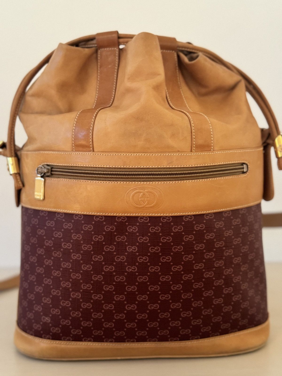 Vintage Gucci GG Monogram Bucket Bag (80s/90s)