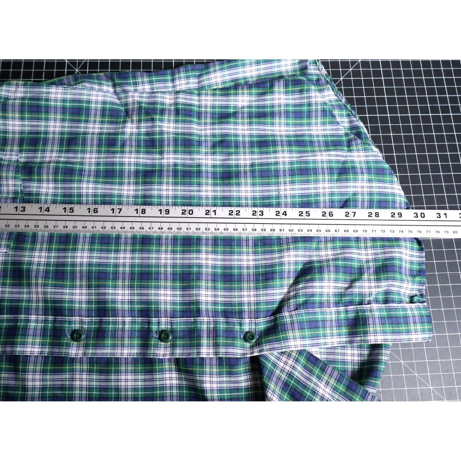 Sears VINTAGE Sears Perma-Prest Shirt Men's Large Green Plaid Contrast Collar Cotton Blend Button-Up Casual Workwear 80s Grunge Mens Size US L / EU 52-54 / 3 - 6 Thumbnail