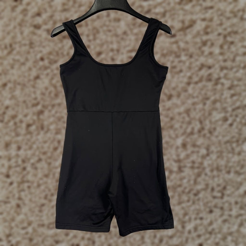 Vintage Bib Shorts Womens Small Black Singlet Polyester Blend Gym Weight Training Shirt Size 28" / US 6 / IT 42 - 1 Thumbnail