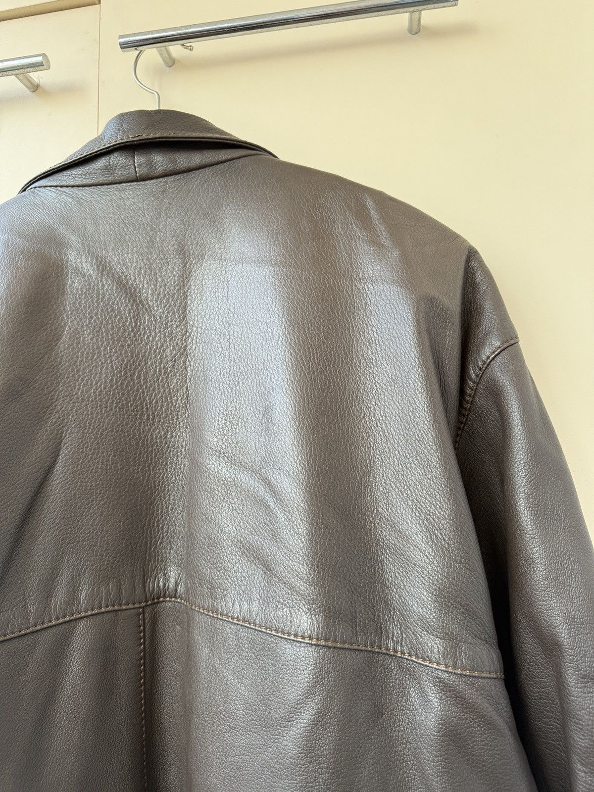 Genuine Leather Echt Leder Deer leather jacket brown Size US XXL / EU 58 / 5 - 14 Thumbnail