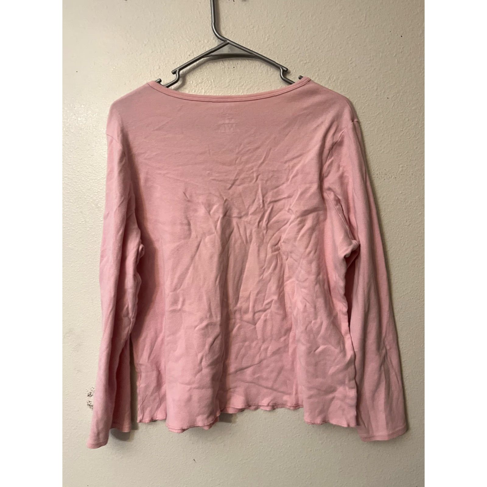 Vintage Sonoma Intimates Top Long Sleeve V Neck Pink Size 1X Size XL / US 12-14 / IT 48-50 - 3 Thumbnail