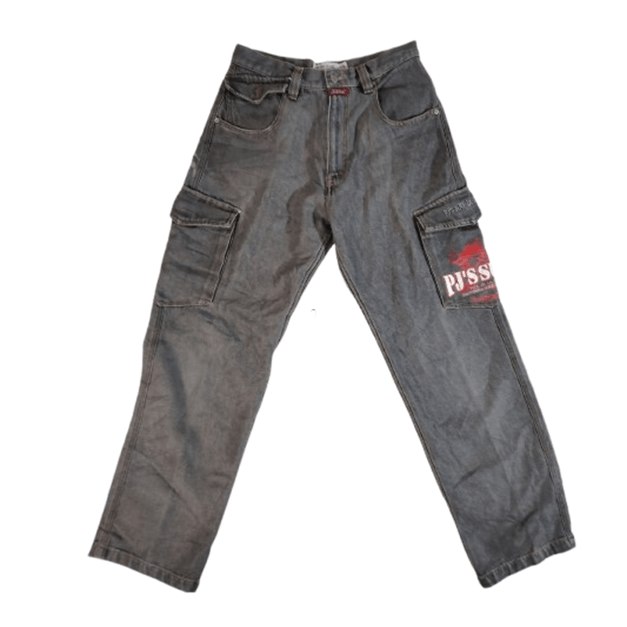 Japanese Brand ARCHIVAL Y2K PJ'S SURF "Dragon" Baggy Cargo Denim Size US 30 / EU 46 - 1 Thumbnail
