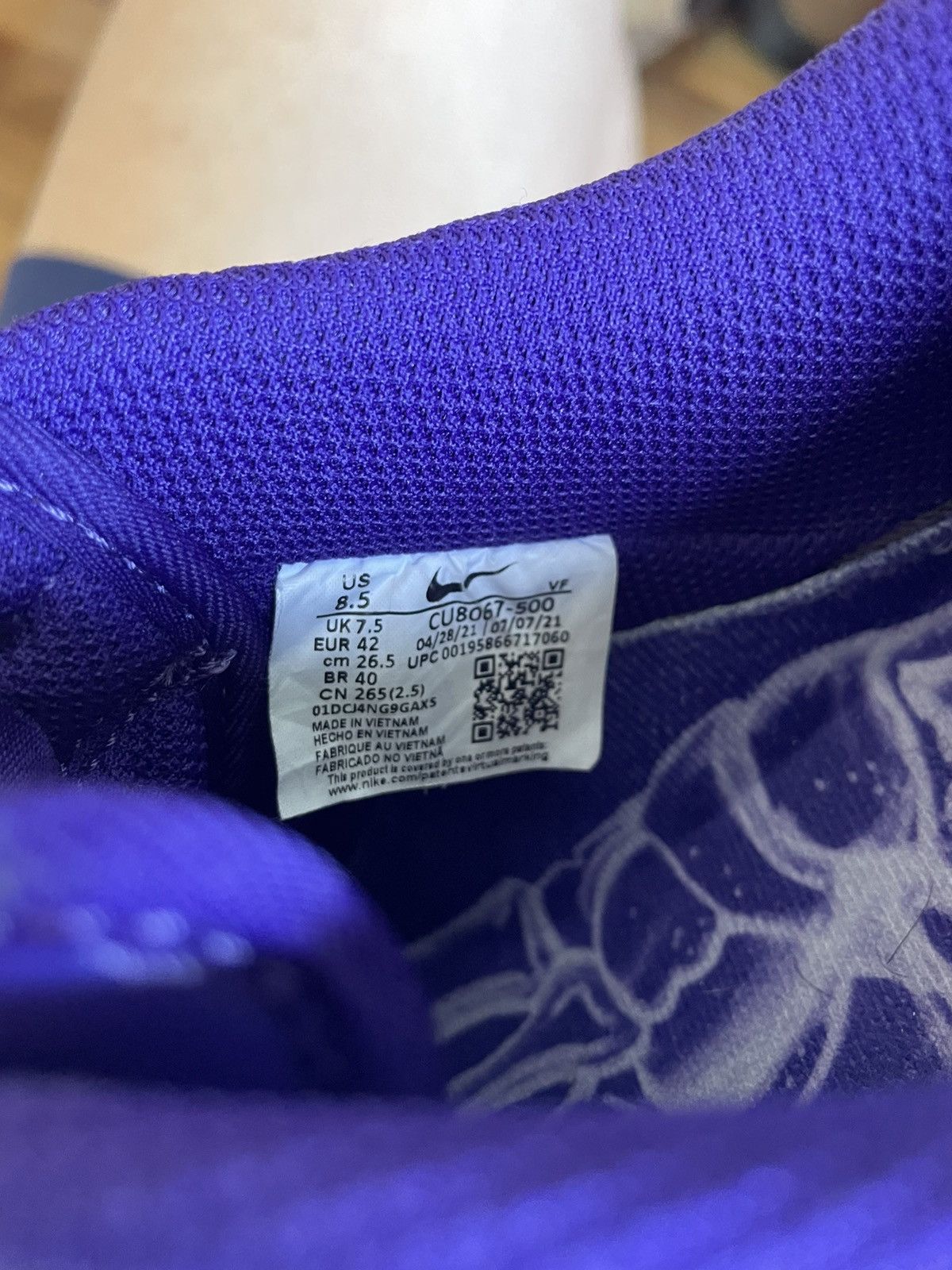 Nike Nike Air Force Purple Skeleton Halloween Size US 9.5 / EU 42-43 - 7 Thumbnail