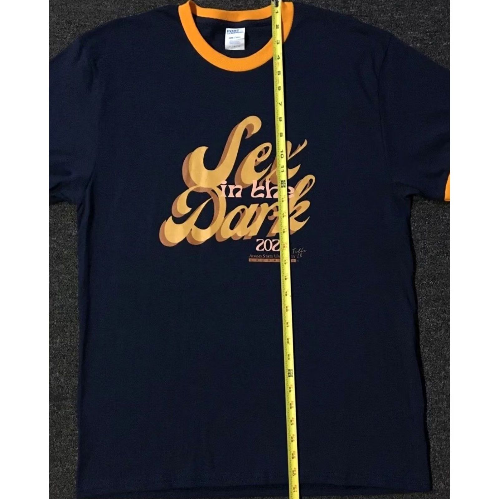 Vintage Adams State University Sex In The Dark Ringer Shirt L Blue Mens T-Shirt 80s Grunge Vintage Size US L / EU 52-54 / 3 - 8 Thumbnail