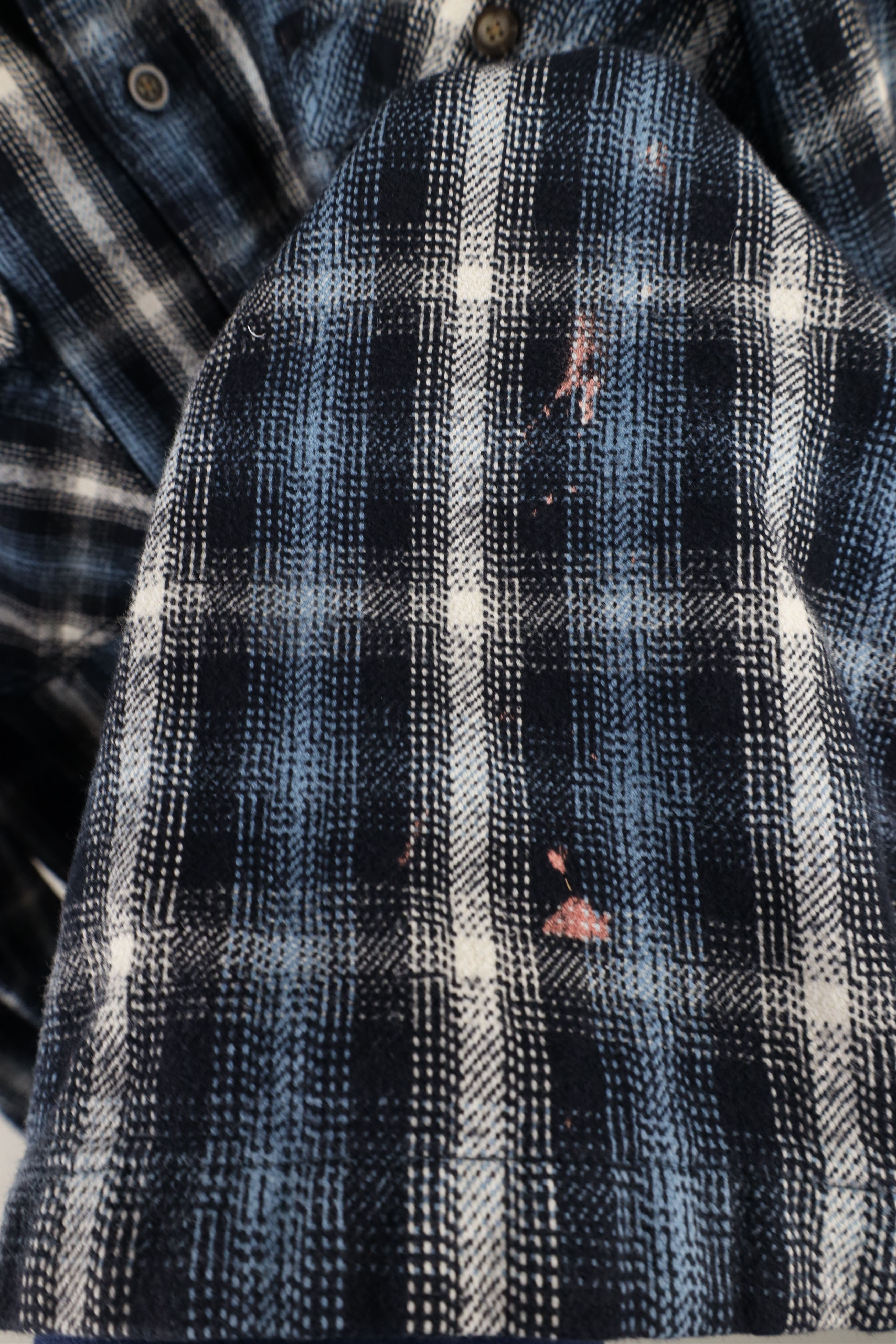 Vintage Vintage 90s Streetwear Heavyweight Flannel Button Shirt Blue Size US XL / EU 56 / 4 - 4 Thumbnail