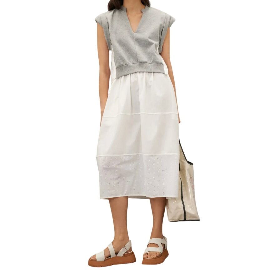 3.1 Phillip Lim 3.1 Phillip Lim Combo Tiered Sweatshirt Midi Dress, Size M Size M / US 6-8 / IT 42-44 - 2 Thumbnail