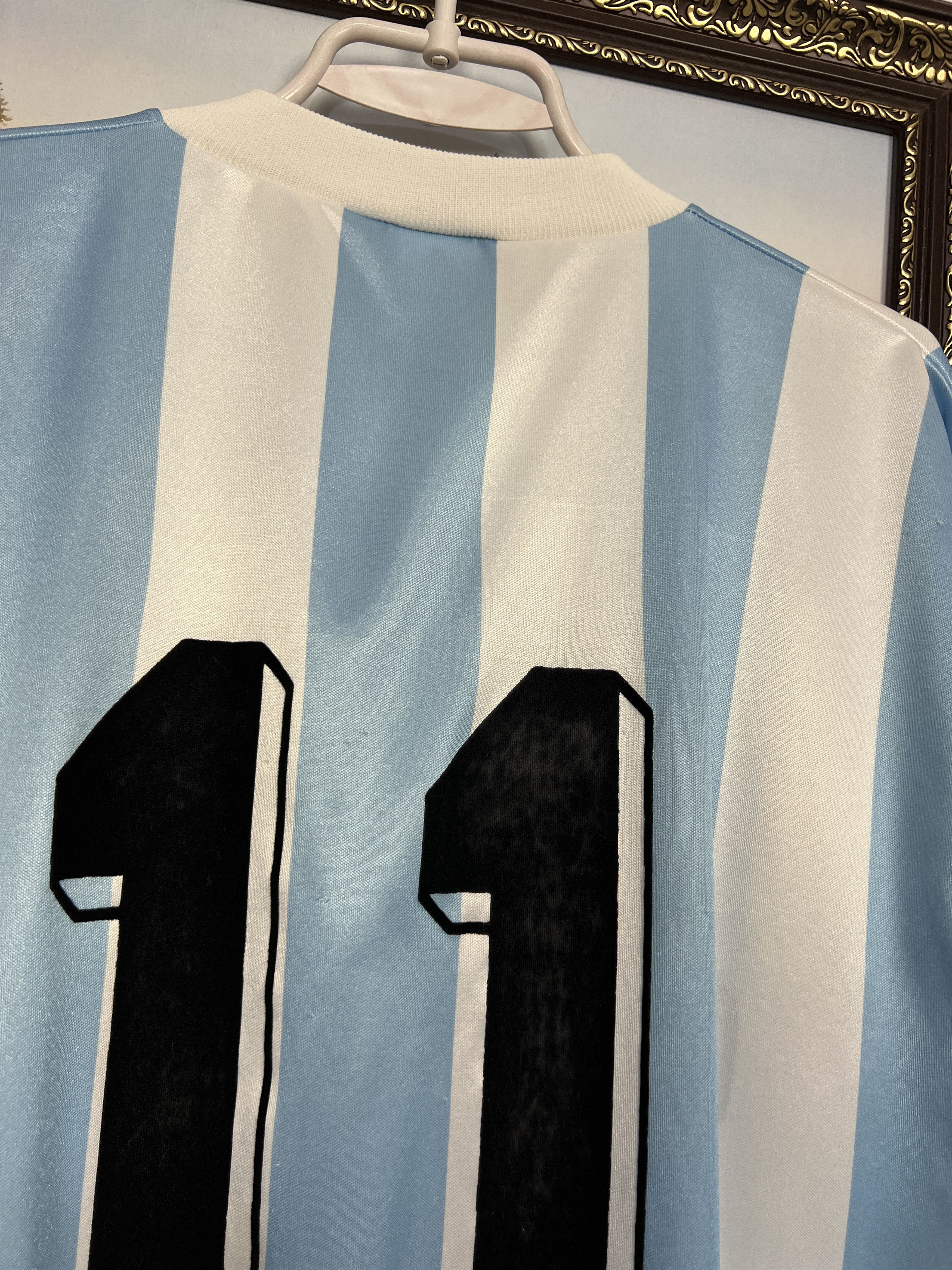 Adidas Argentina Home football shirt 1990 Soccer #11 Jersey Trikot Size US L / EU 52-54 / 3 - 9 Thumbnail