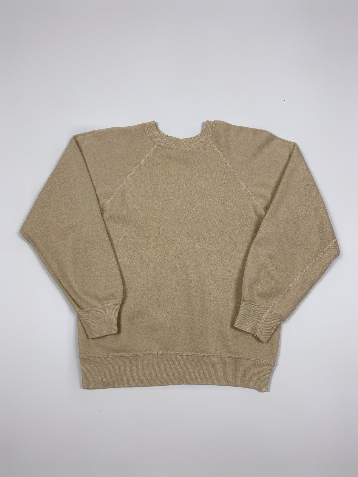 60s 70s Vintage Blank Tan 50/50 Creslan Raglan Sweatshirt