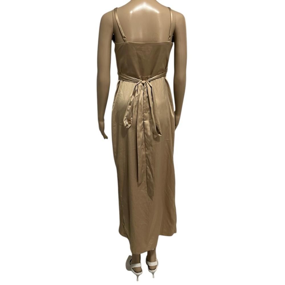 Boohoo Elegant Gold Wrap Dress Size XXS / US 00 / IT 34 - 2 Thumbnail