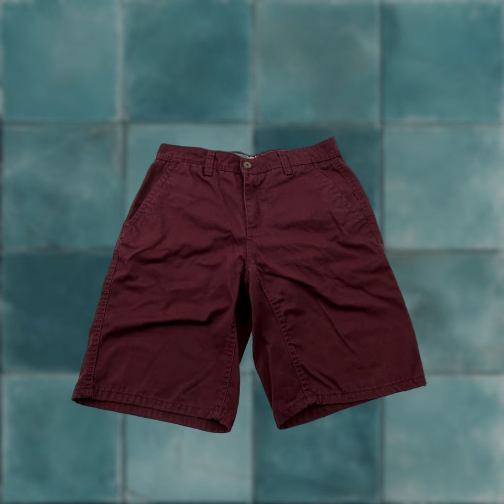 Vintage Free World Shorts Mens 29 Red Chino Flat Front Casual 11 Inseam Pockets Size US 29 - 1 Thumbnail