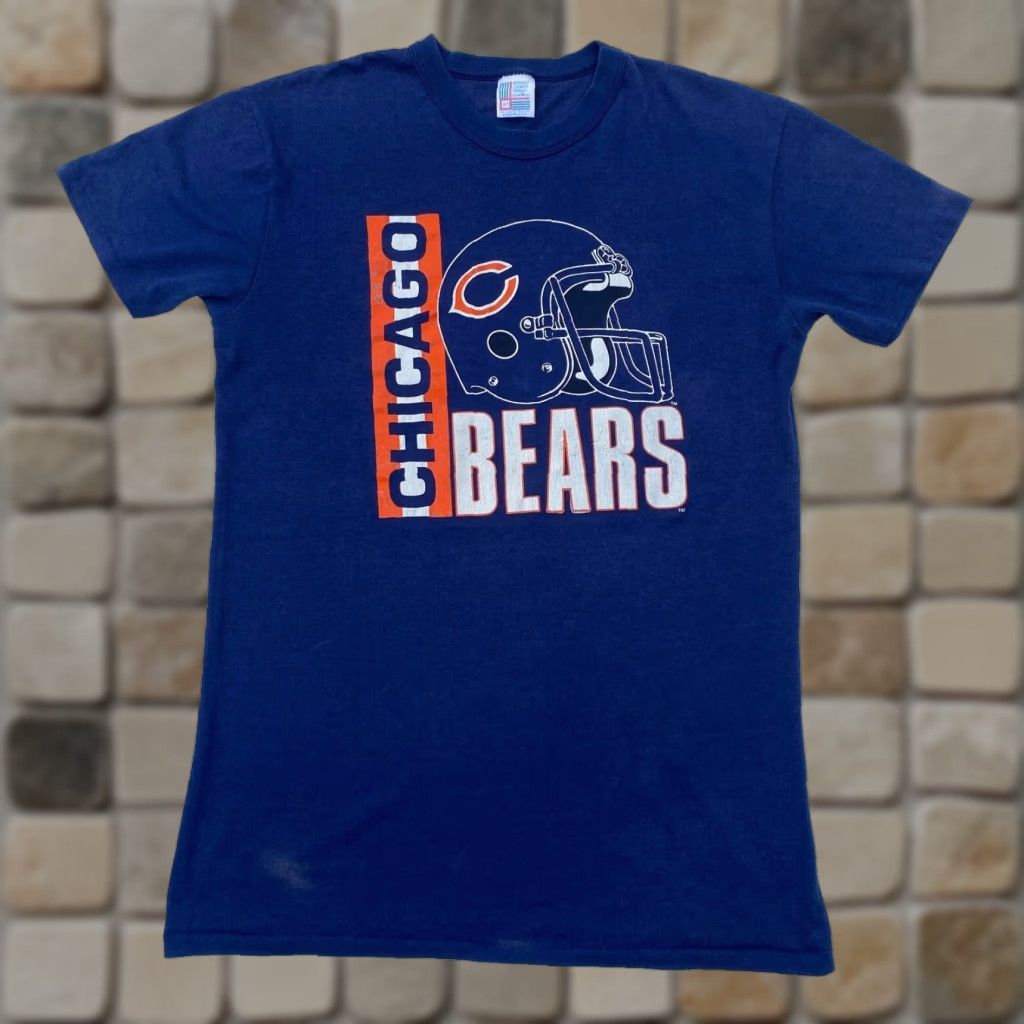 Vintage VINTAGE Chicago Bears T-Shirt Mens XLT Blue 1975 70s Graphic Print by Garan Inc. USA Size US XL / EU 56 / 4 - 1 Thumbnail