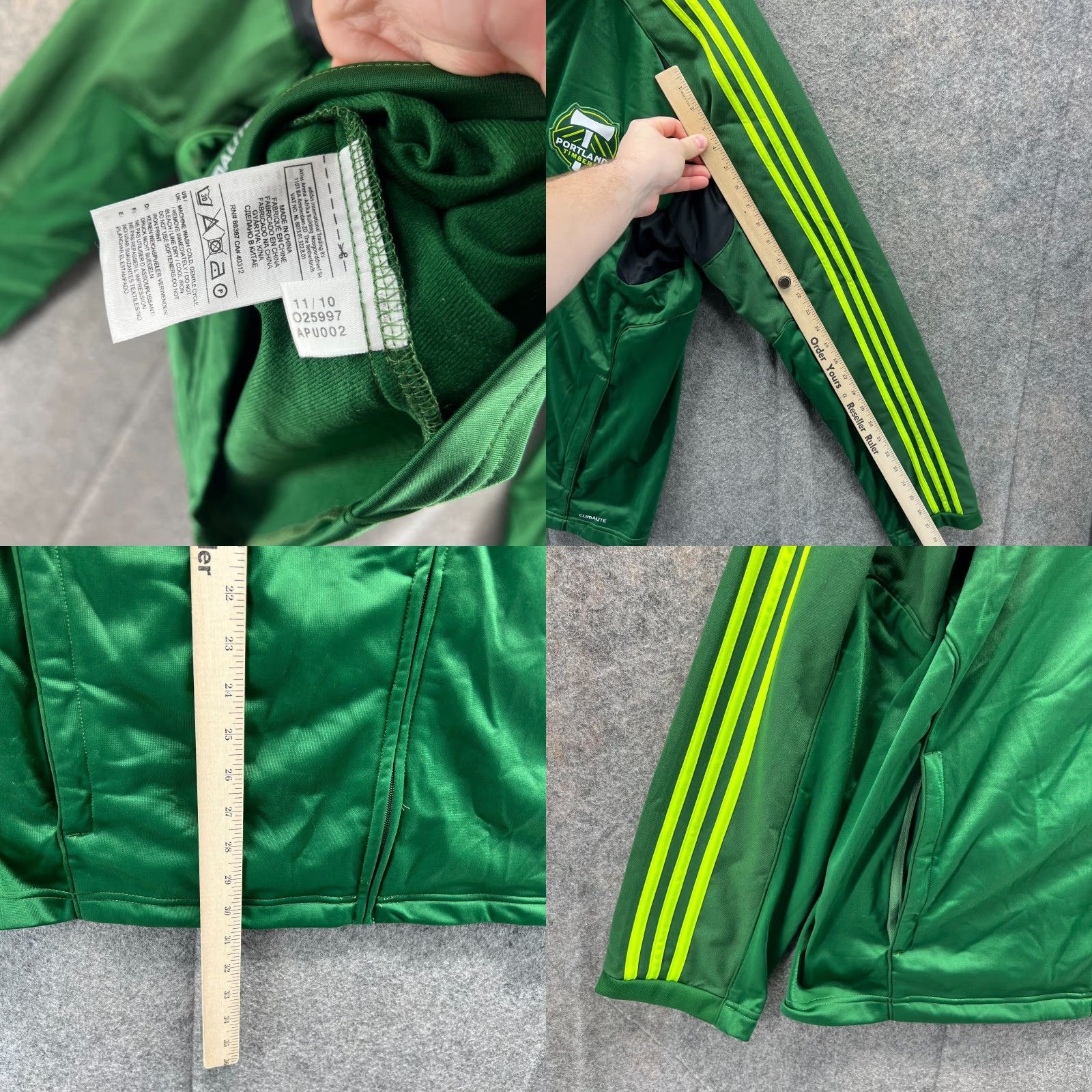 Adidas VINTAGE Adidas Jacket Men XL Green Yellow Track Portland Timbers 2010 RARE Soccer Bomber Jacke Size US XL / EU 56 / 4 - 8 Thumbnail