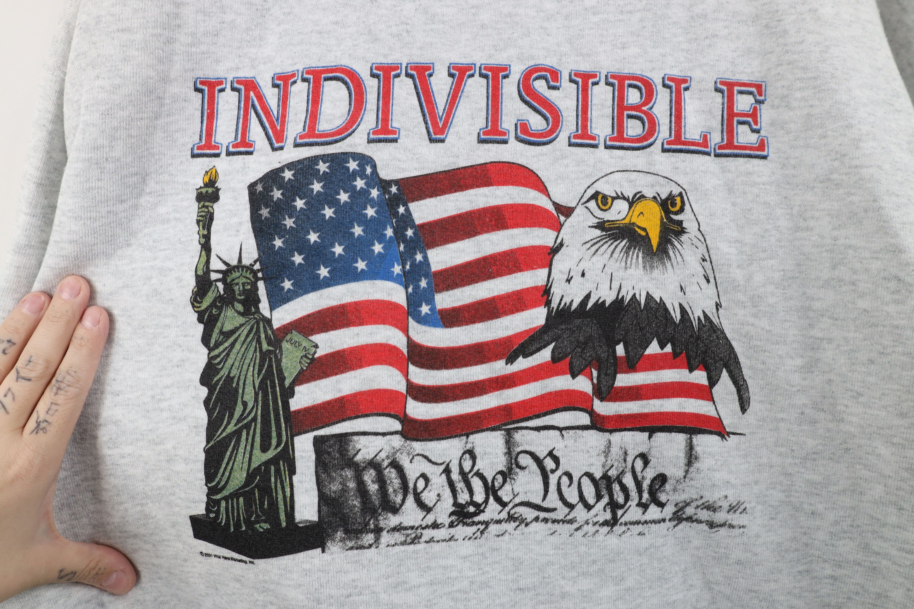 Vintage Vintage Y2K 2001 Indivisible Statue of Liberty Sweatshirt Size US XXL / EU 58 / 5 - 4 Thumbnail