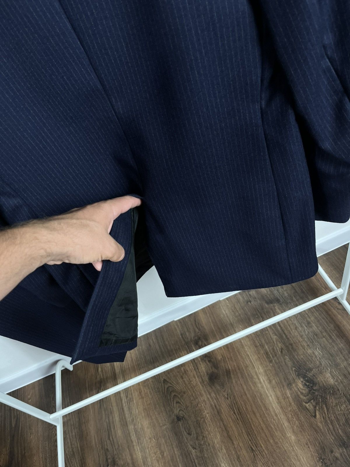 Vintage Wool 3-Piece Suit Pinstripe 40R Blazer Vest Pants