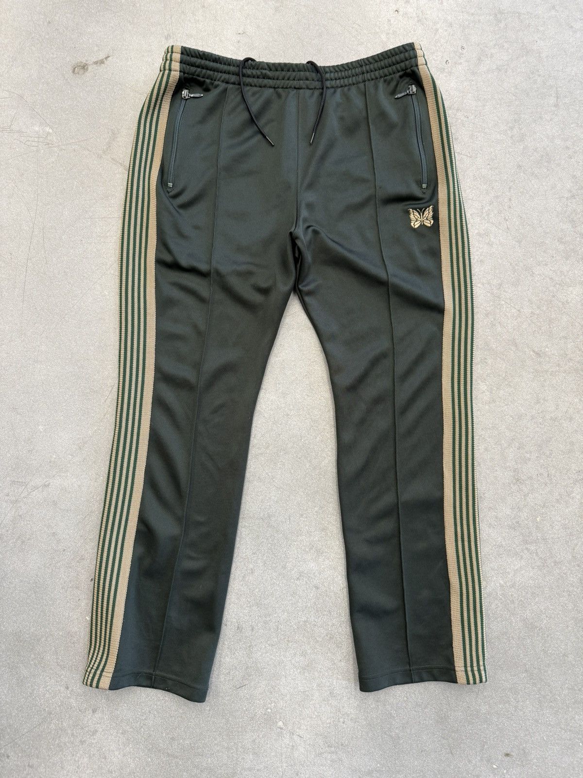 Needles Needles Narrow Track Pants Green | Grailed