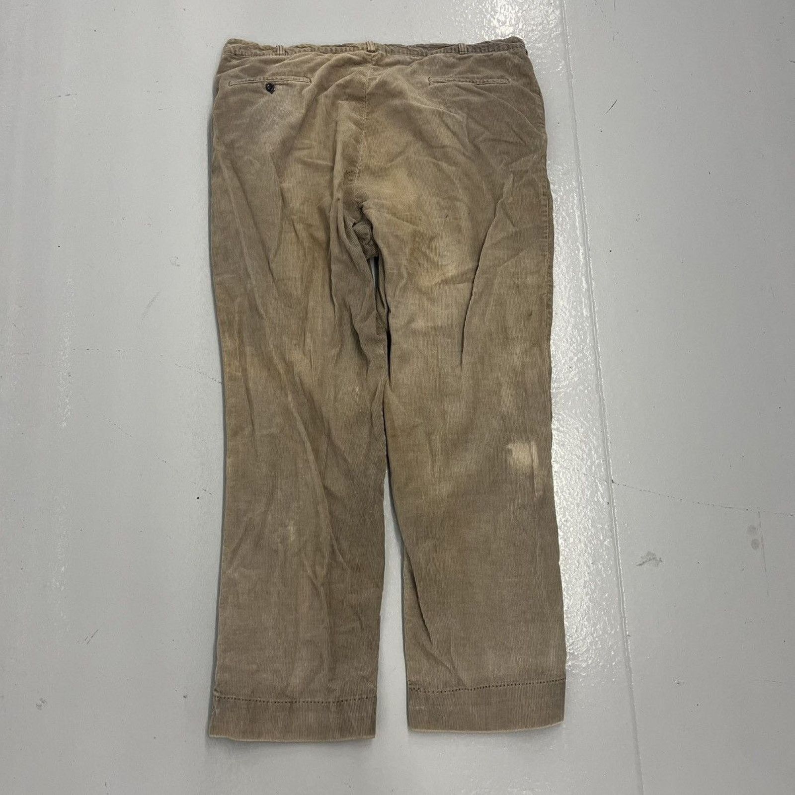 Other Vintage 50s Beige Thick Workwear Corduroy Pants 40x31 Size US 40 / EU 56 - 3 Thumbnail