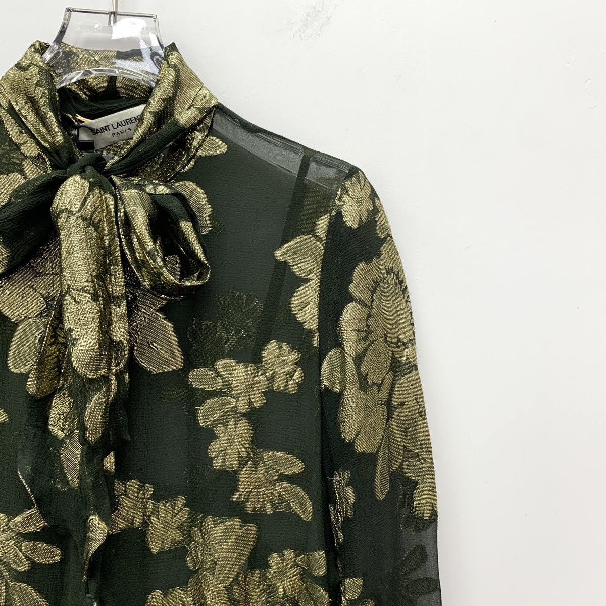 Saint Laurent Paris Yves Saint Laurent Silk Tie Bow Long Sleeve Dress K26WX Size XS / US 0-2 / IT 36-38 - 3 Thumbnail