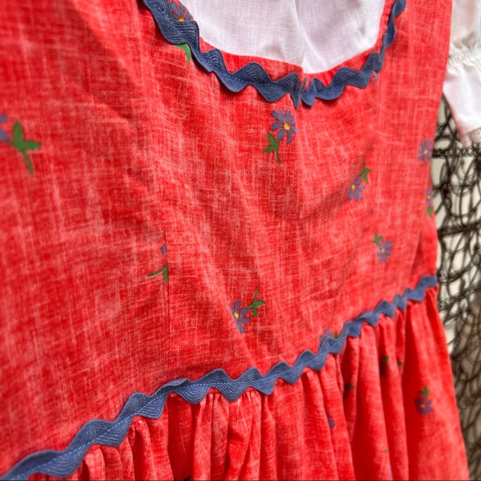 Vintage Vintage Dirndl pink coral calico square dance dress MEDIUM Size M / US 6-8 / IT 42-44 - 7 Thumbnail