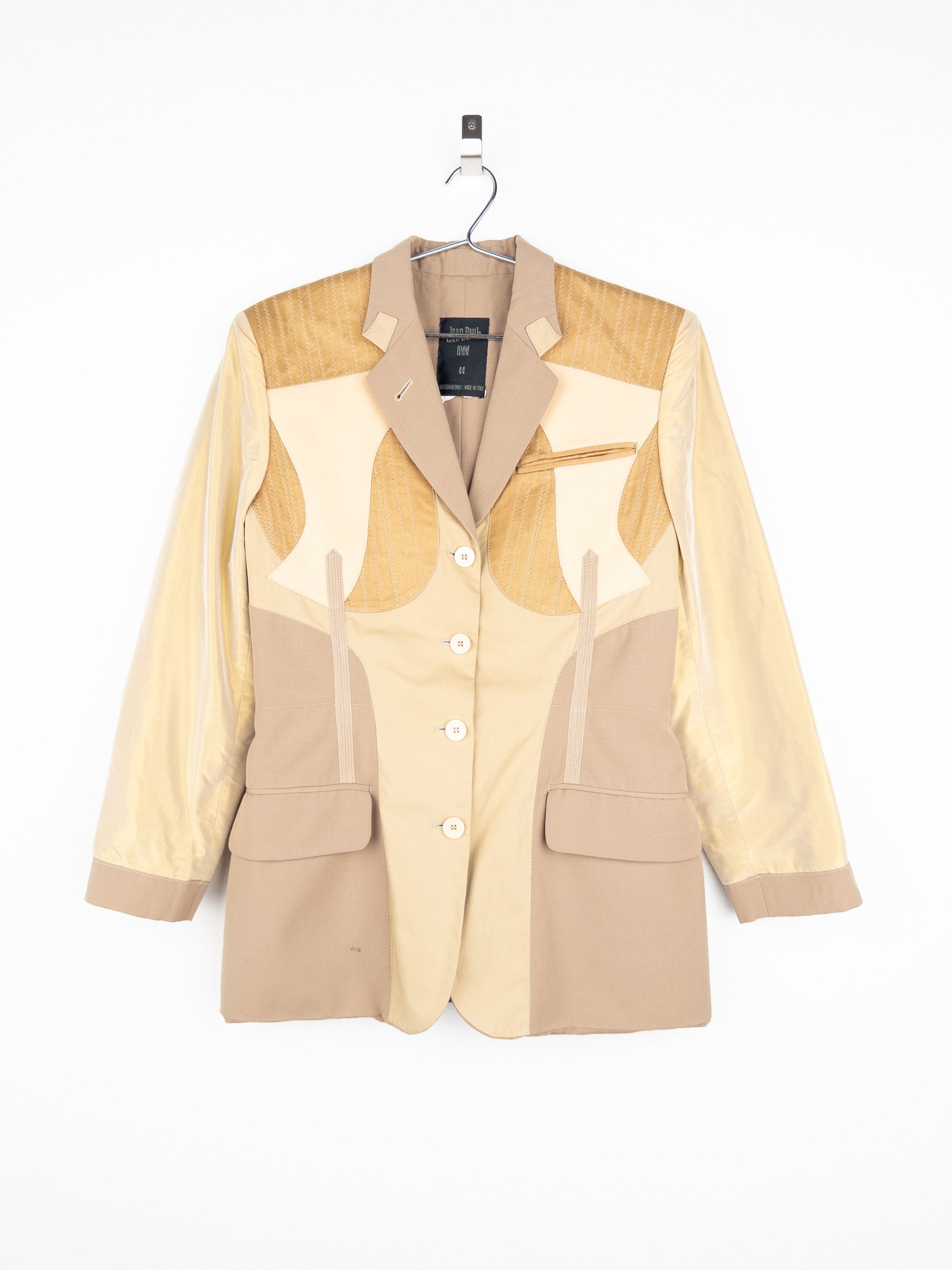Jean Paul Gaultier AW89 'Inside Out' Hybrid Patchwork Blazer Size L / US 10 / IT 46 - 1 Thumbnail