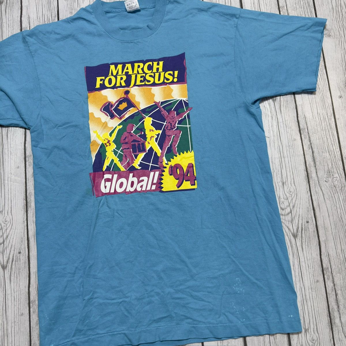 Fruit Of The Loom × Vintage Vintage 1994 Walk for Jesus tee Size US L / EU 52-54 / 3 - 3 Thumbnail