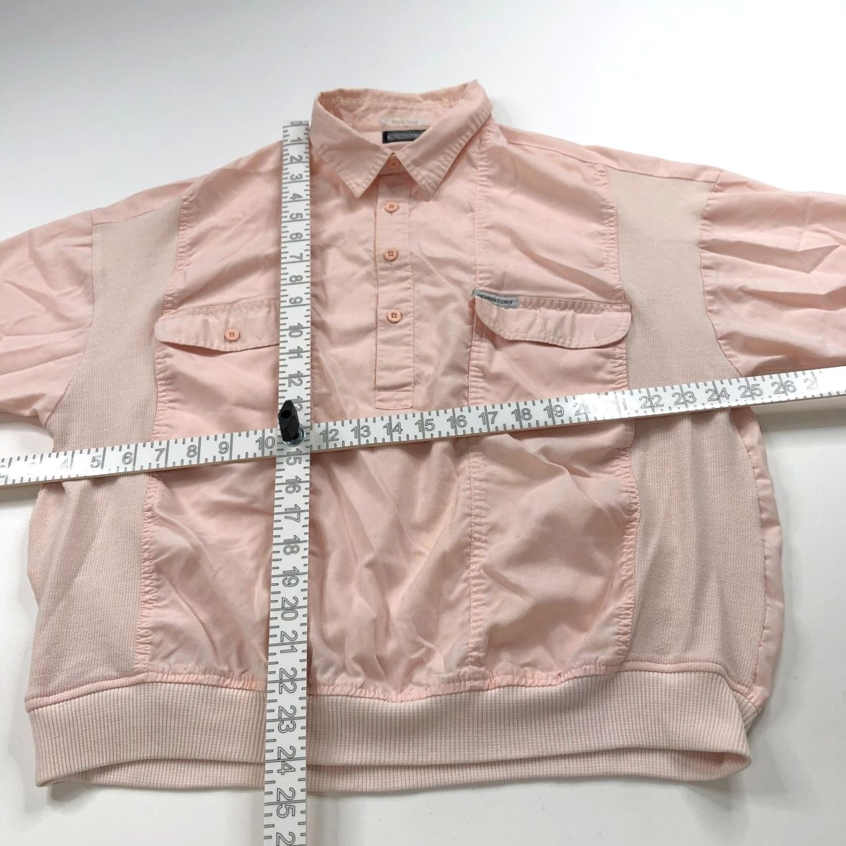 Members Only VINTAGE Members Only Shirt XL Pullover Pink Collared Short Sleeve Button-Up Pocket Casual Mens Size US XL / EU 56 / 4 - 3 Thumbnail