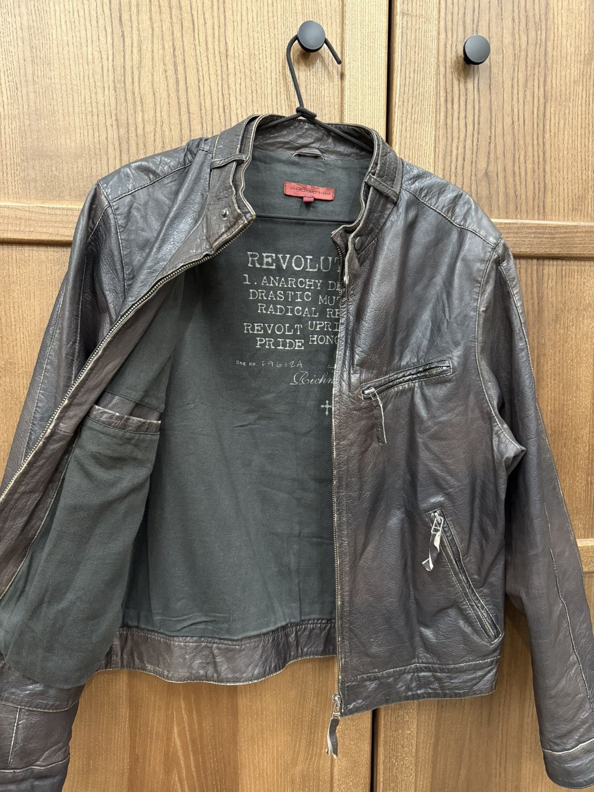 John Richmond John Richmond Motorcycle Biker Distressed Leather Jacket Size US M / EU 48-50 / 2 - 6 Thumbnail
