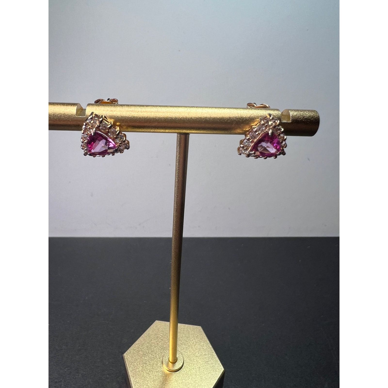Other Pink topaz zircon stud earrings in rose gold over sterling Size ONE SIZE - 7 Thumbnail