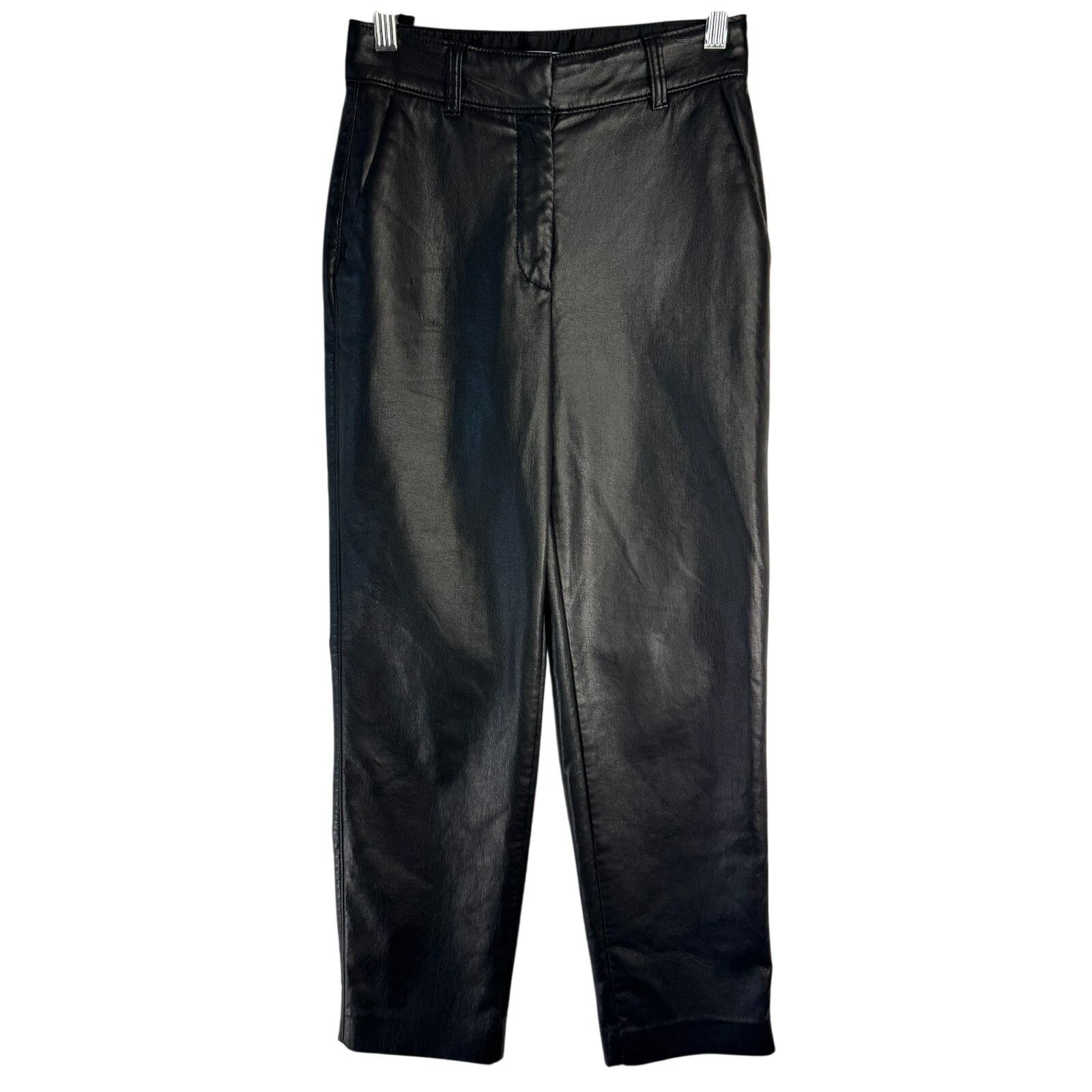 Aritzia Babaton Aritzia Command Pant Mid Rise Vegan Leather Black 00 Size 24" / US 00 / IT 34 - 1 Thumbnail