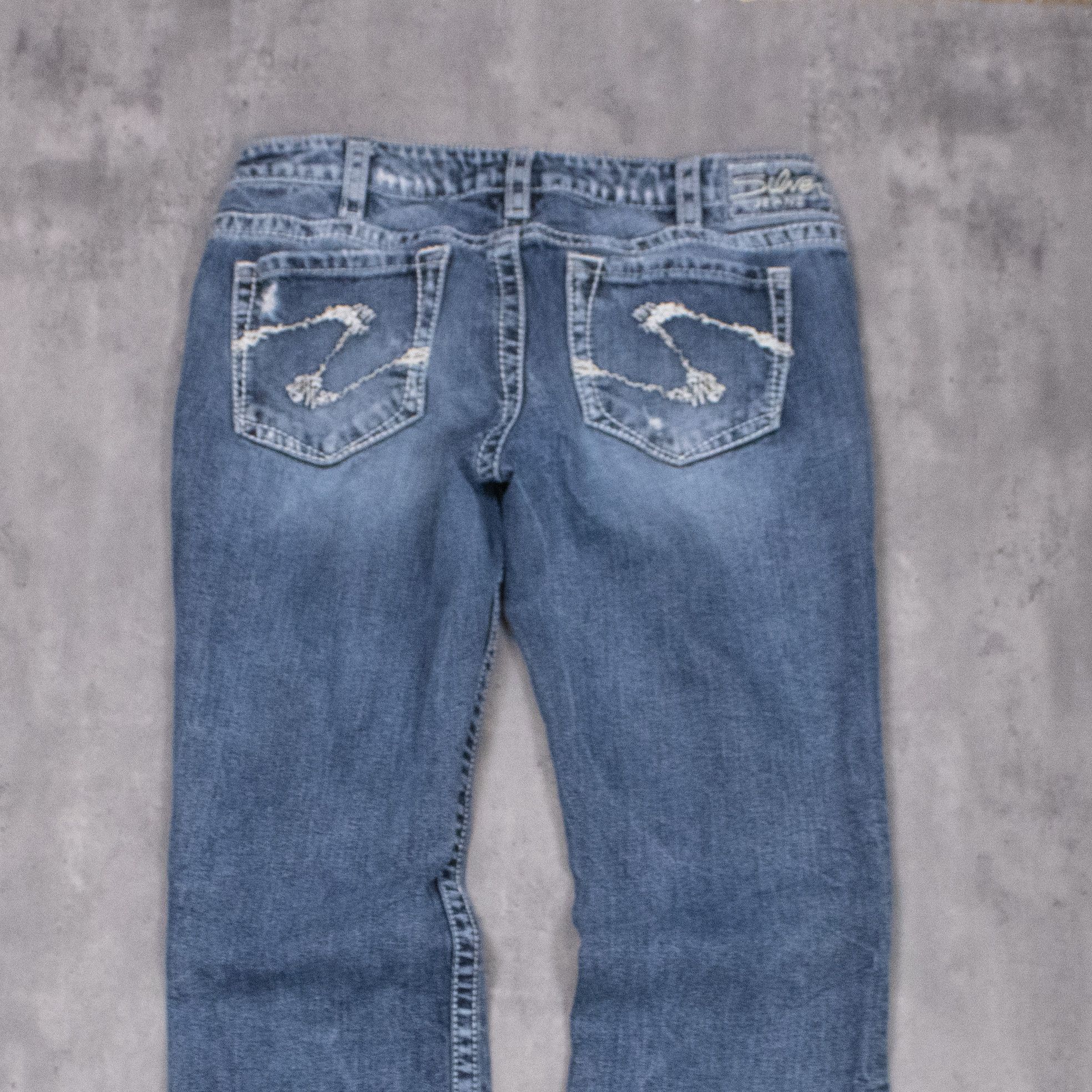 Silver Jeans Co. Y2K Silver Jeans Co Aiko Bootcut Distressed Denim Jeans Size US 33 - 12 Thumbnail