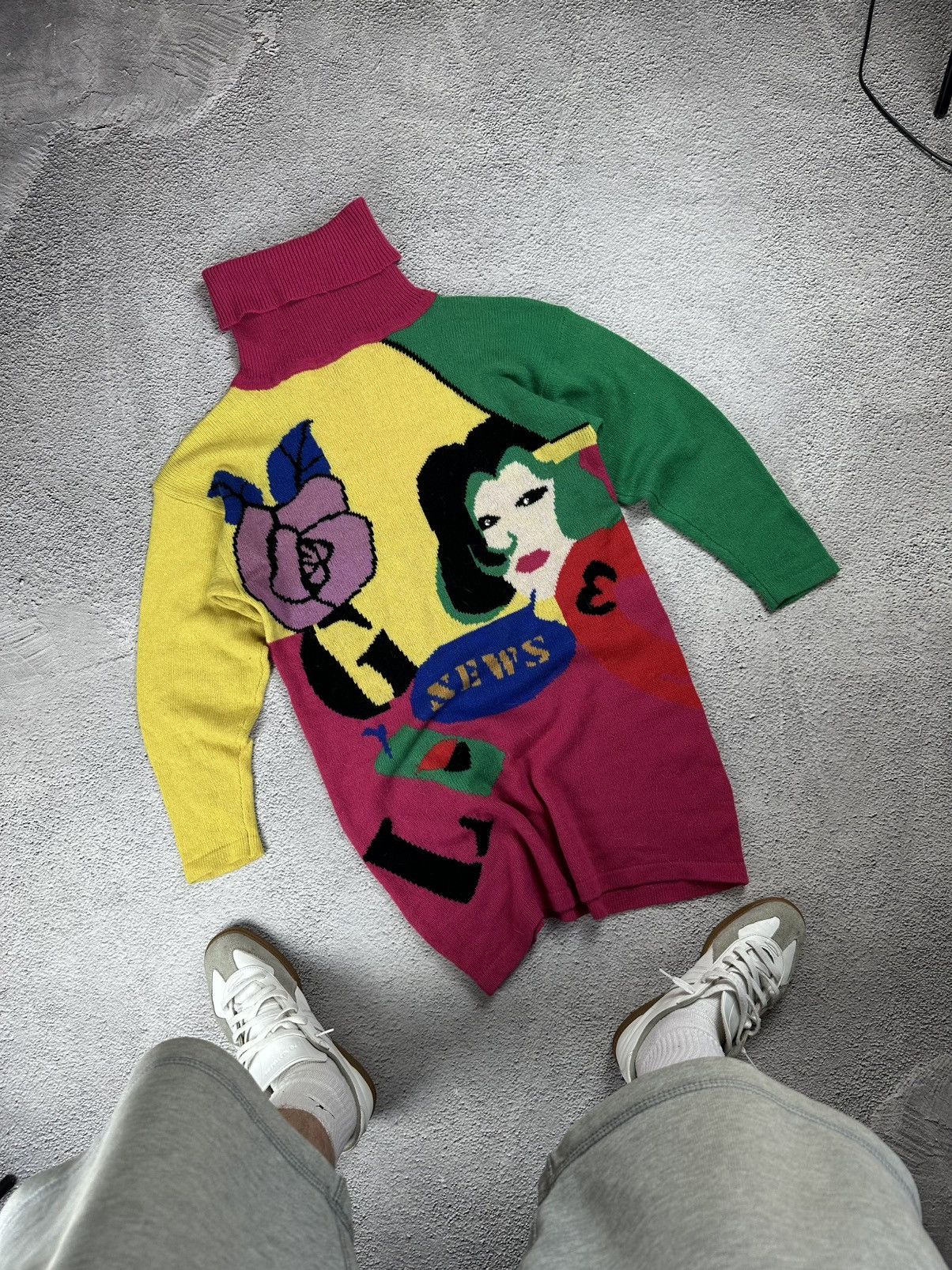 Hysteric Glamour Graph Line 80s Bold Graphic Knit Sweater Tunic Art Colorful Size M / US 6-8 / IT 42-44 - 1 Thumbnail