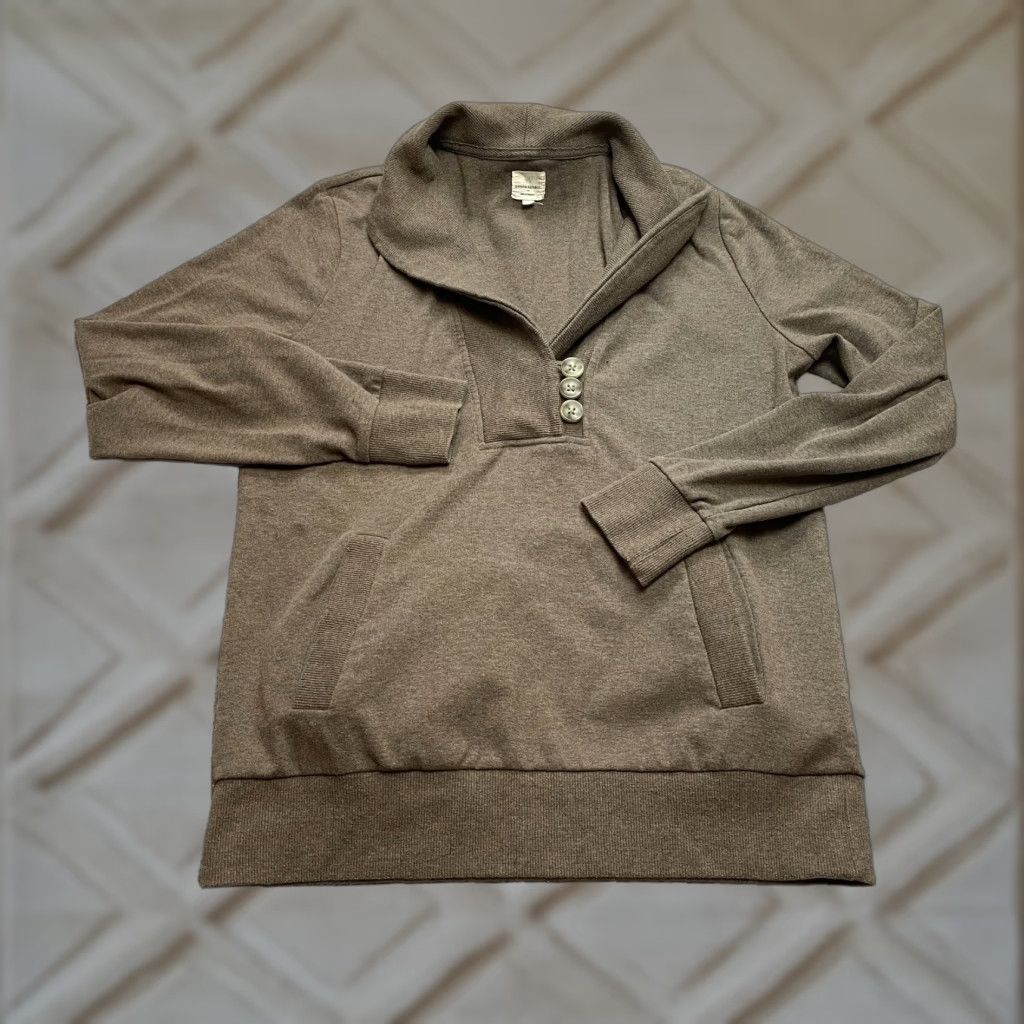 Banana Republic Banana Republic Sweater Womens Large Brown Buttons Pocket Sweatshirt Jacket Top Size L / US 10 / IT 46 - 1 Thumbnail