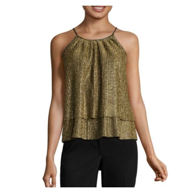 Other ✨a.n.a Sz XS Women's Sleeveless Sparkle gold party sleeve le Size XS / US 0-2 / IT 36-38 - 1 Thumbnail