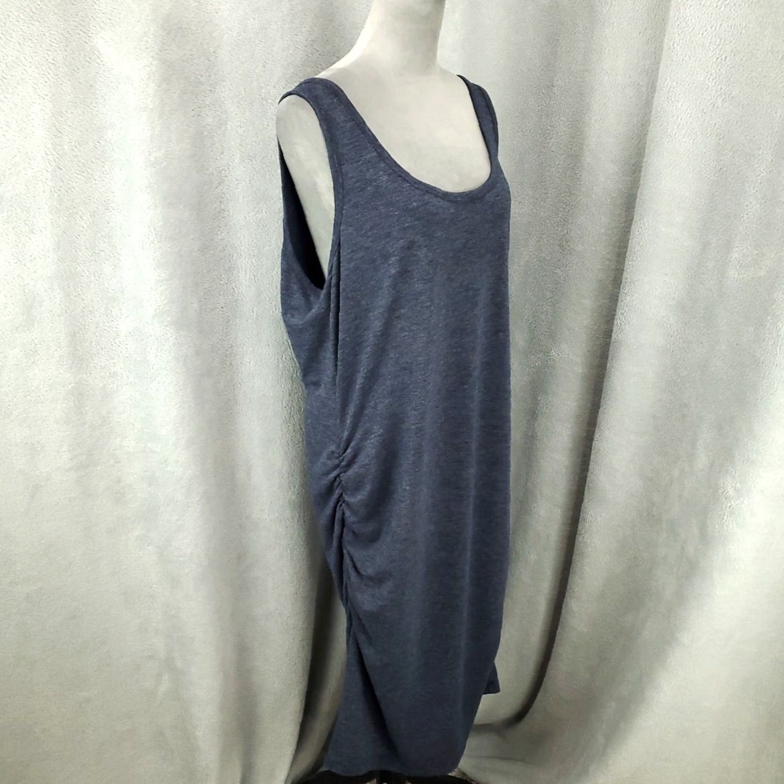 Old Navy Old Navy Dress Womens 2XL Blue Gray Ruched Side Midi Tank Beach Cover Up XXL Size XXL / US 16-18 / IT 52-54 - 2 Thumbnail