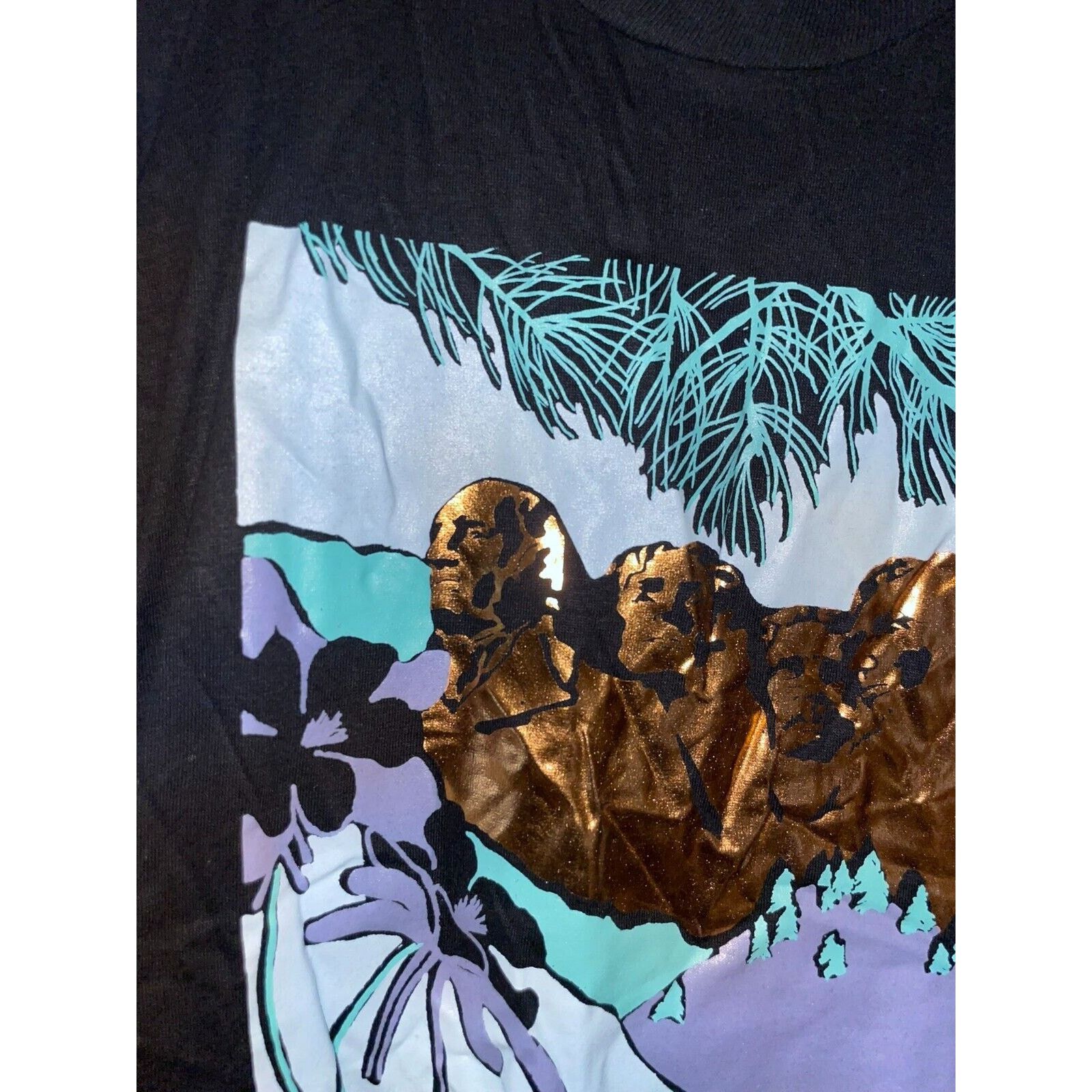 Jerzees Vintage Mount Rushmore Shirt Black Hills Graphic Black Tee Size US M / EU 48-50 / 2 - 3 Thumbnail