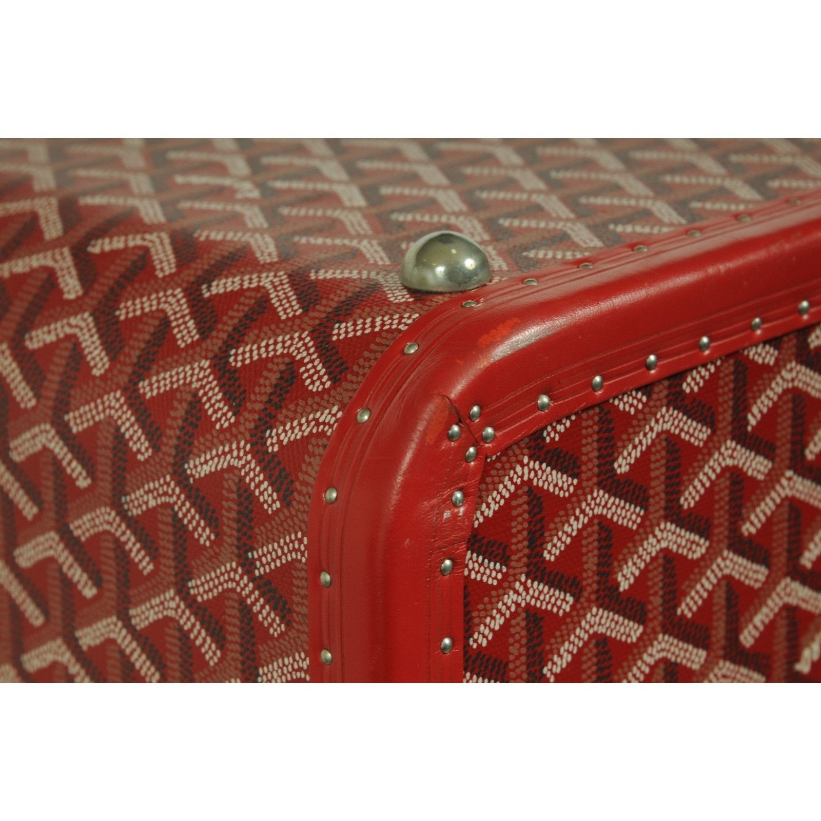 Goyard Rouge Red Compartmented Travel Trunk Palladium Carry Size ONE SIZE - 17 Thumbnail